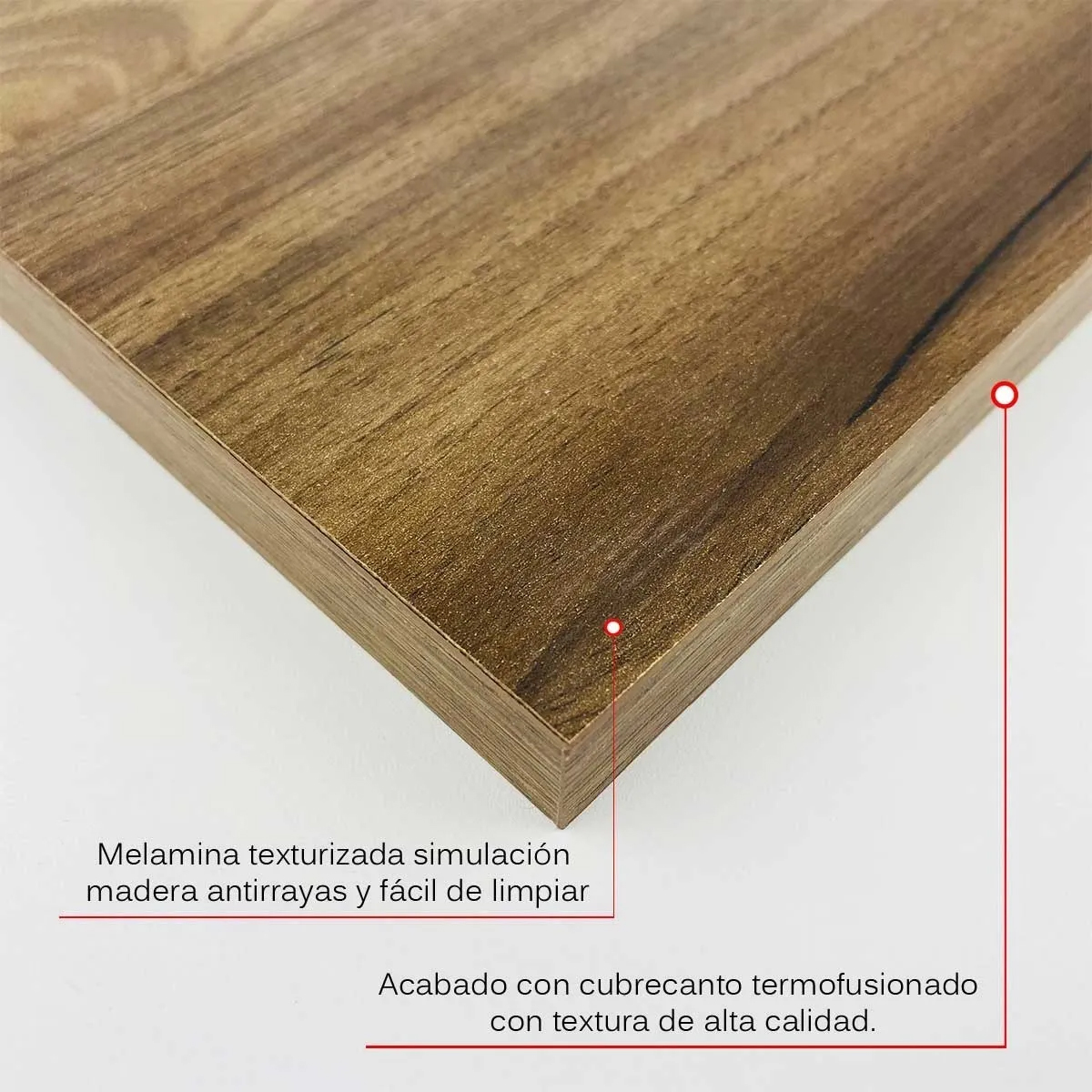 Foto 3 | 4 Repisas Estantería Flotante Libros Madera Melamina Poliespacios R50s4-28 Nogal 50x15cm