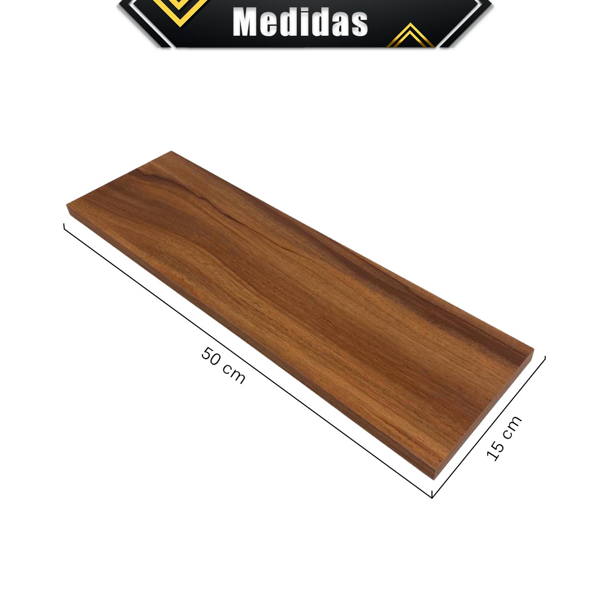 Foto 6 | 4 Repisas Estantería Flotante Libros Madera Melamina Poliespacios R50s4-28 Nogal 50x15cm