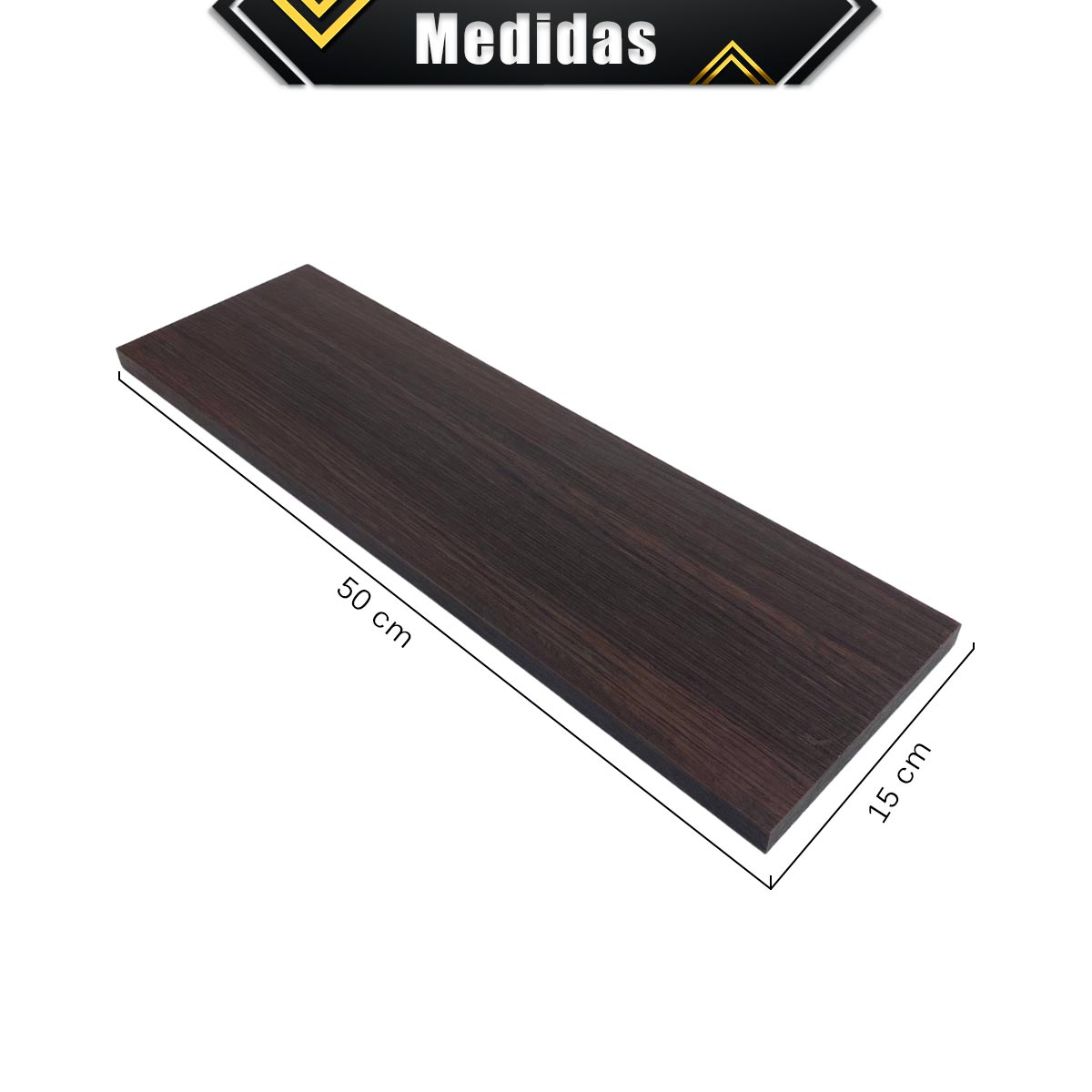 Foto 6 | 4 Repisas Estantería Flotante Libros Madera Melamina Poliespacios R50s4-24 Chocolate 50x15cm