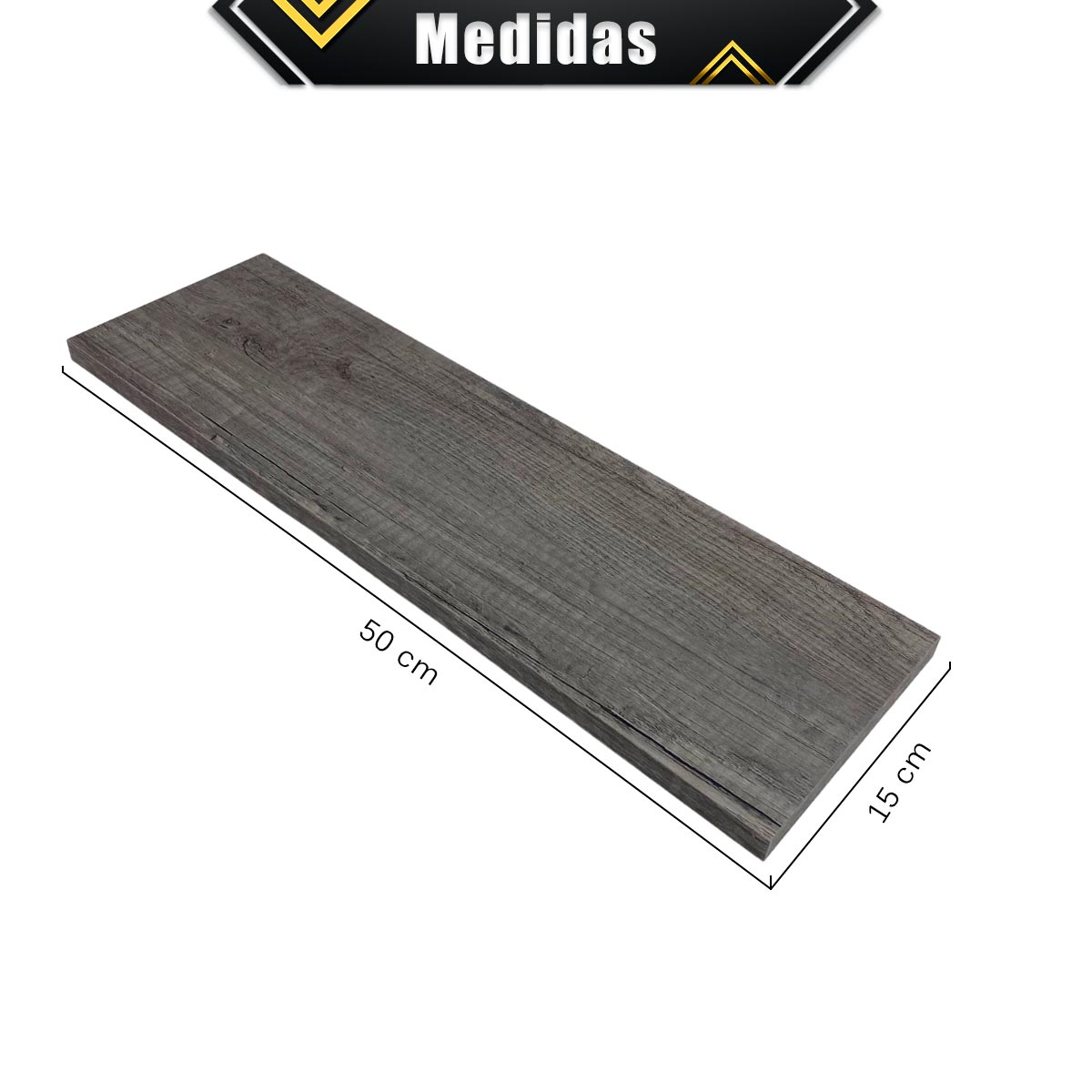 Foto 6 | 4 Repisas Estantería Flotante Libros Madera Melamina Poliespacios R50s4-17 Lombardia 50x15cm