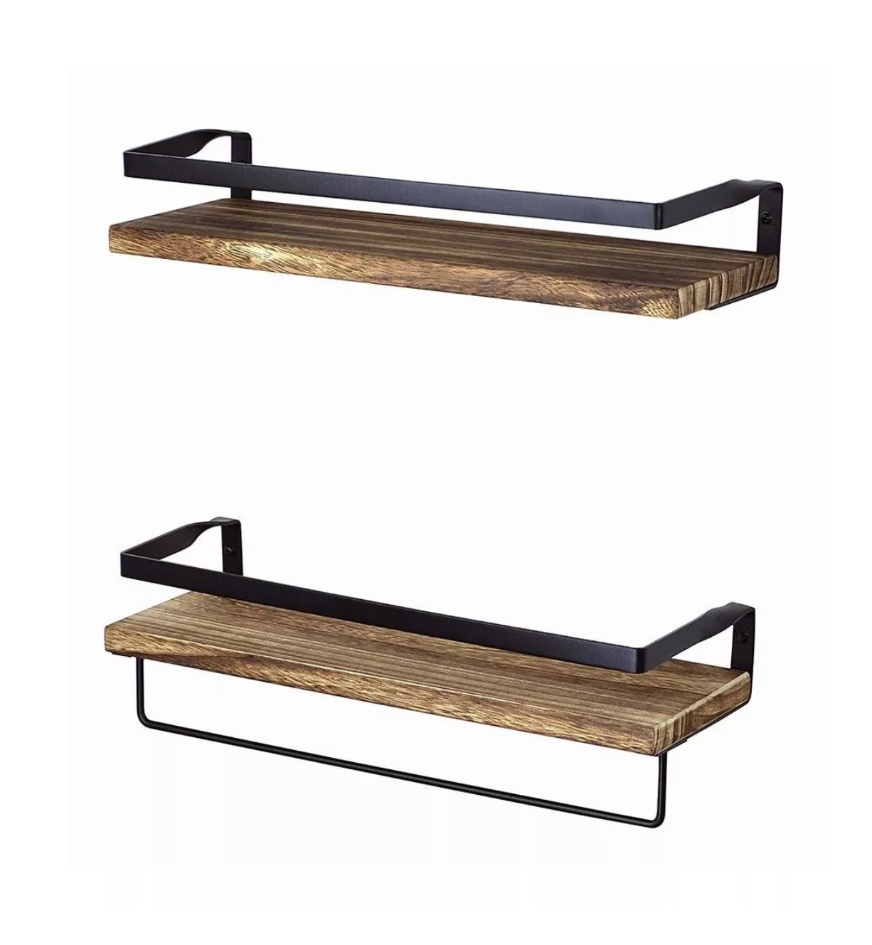 2 Repisas Flotante Madera Minimalista Muebles Hogar Decorar Marrón Claro