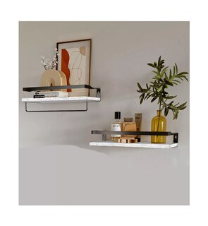 Foto 3 | 2 Repisas Flotante Madera Minimalista Muebles Hogar Decorar Blanco