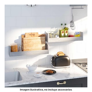 Foto 4 | Juego 2 Repisas Opciones Playcon 63 X 14 Cm Tablero Texturizado Gris Touch