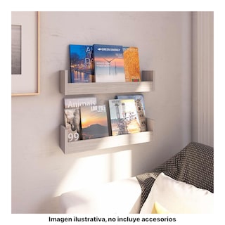 Foto 6 | Juego 2 Repisas Opciones Playcon 63 X 14 Cm Tablero Texturizado Gris Touch