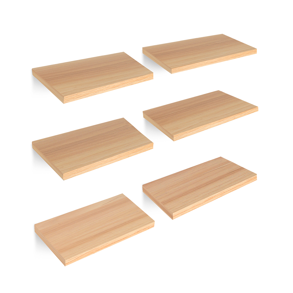 Set de Repisas Flotantes Redlemon Beige de Madera 6 Piezas 30x15 cm