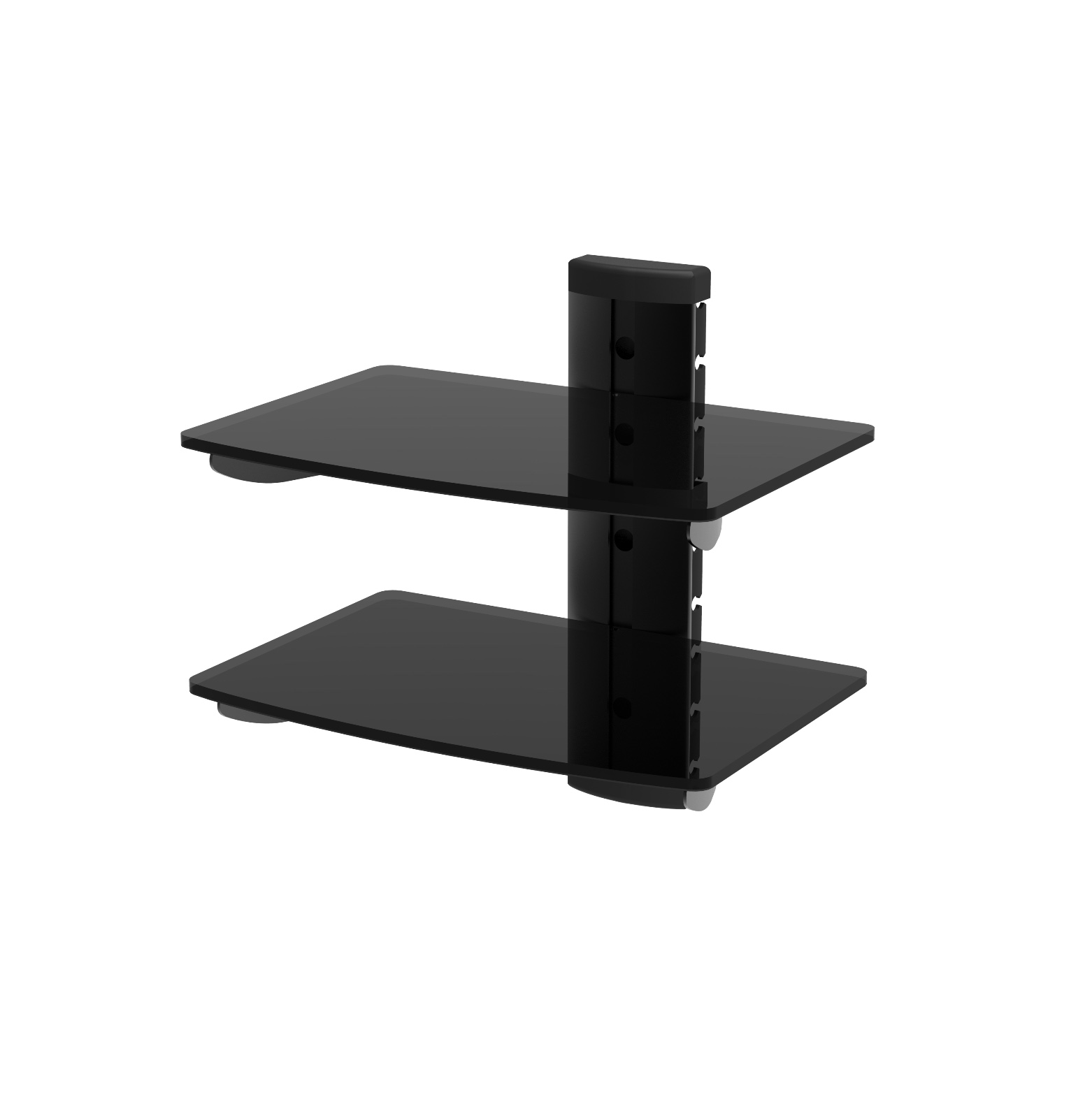 Repisa Flotante Ajustable, Cristal Templado. Blackrock, Black Diamond Double Stand