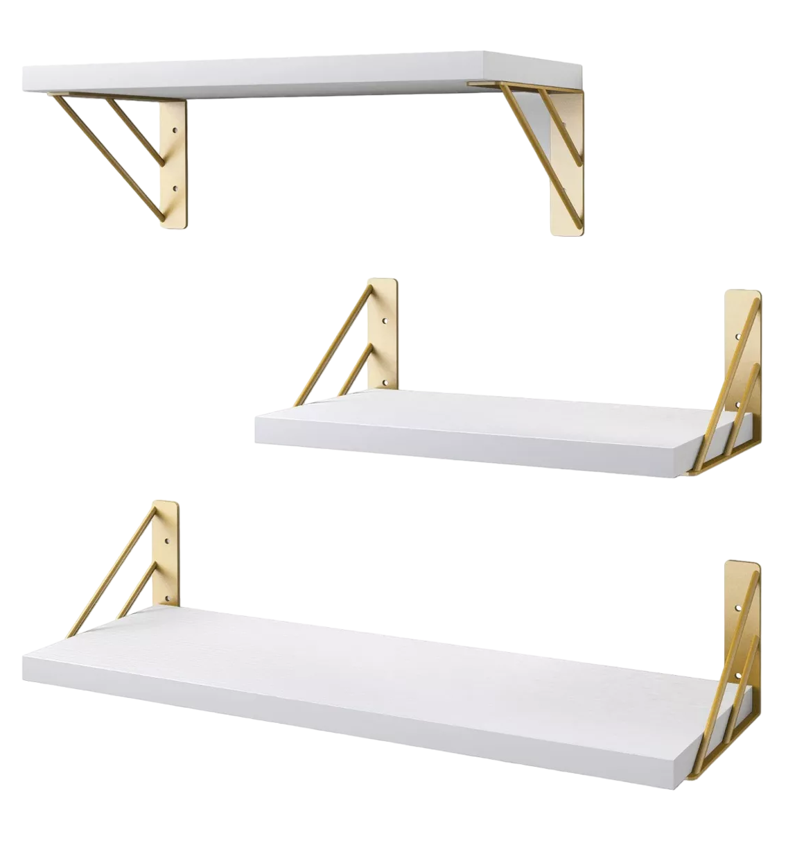 Foto 1 | 3 Repisas Flotantes Madera Minimalista Muebles Hogar Decorar Blanco