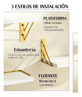 Foto 2 | 3 Repisas Flotantes Madera Minimalista Muebles Hogar Decorar Blanco