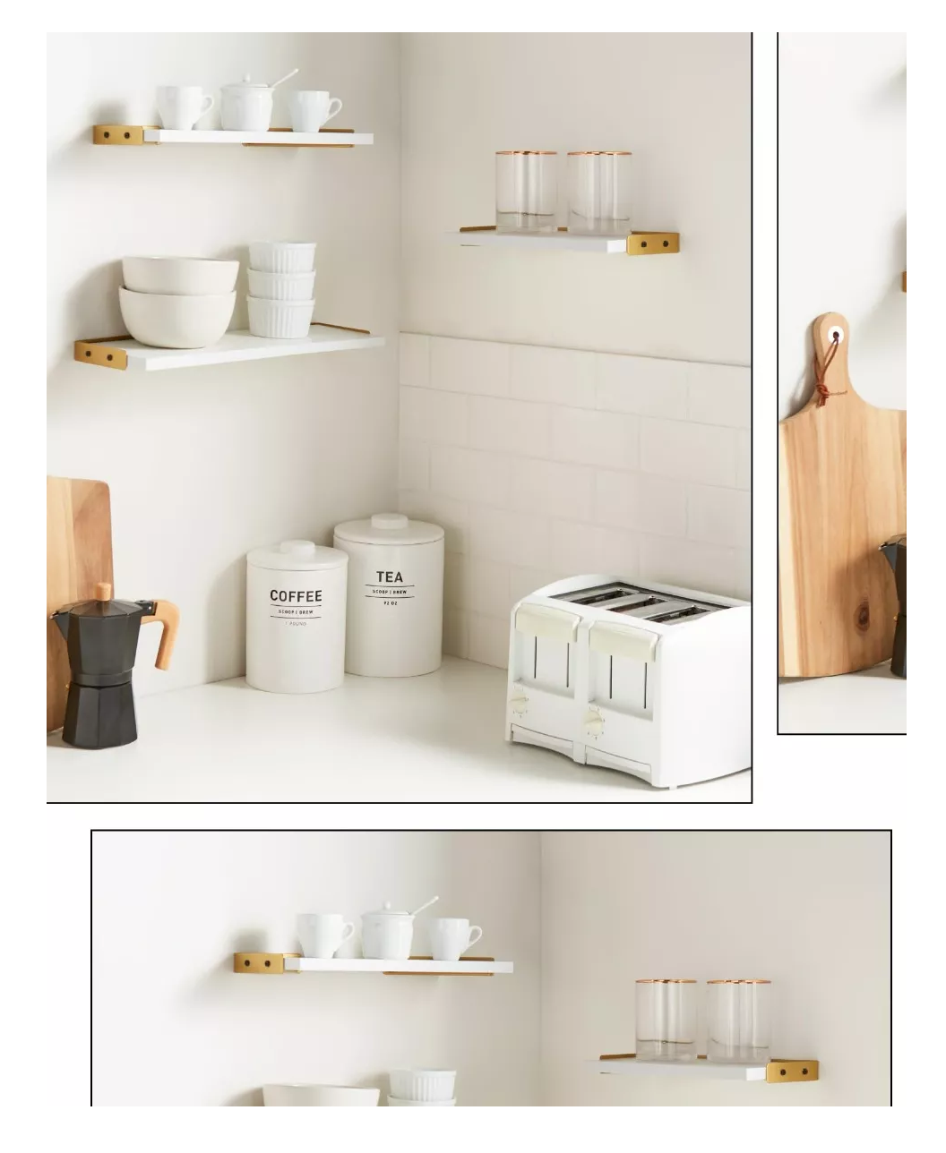 Foto 4 pulgar | 3 Repisas Flotantes Madera Minimalista Muebles Hogar Decorar Blanco