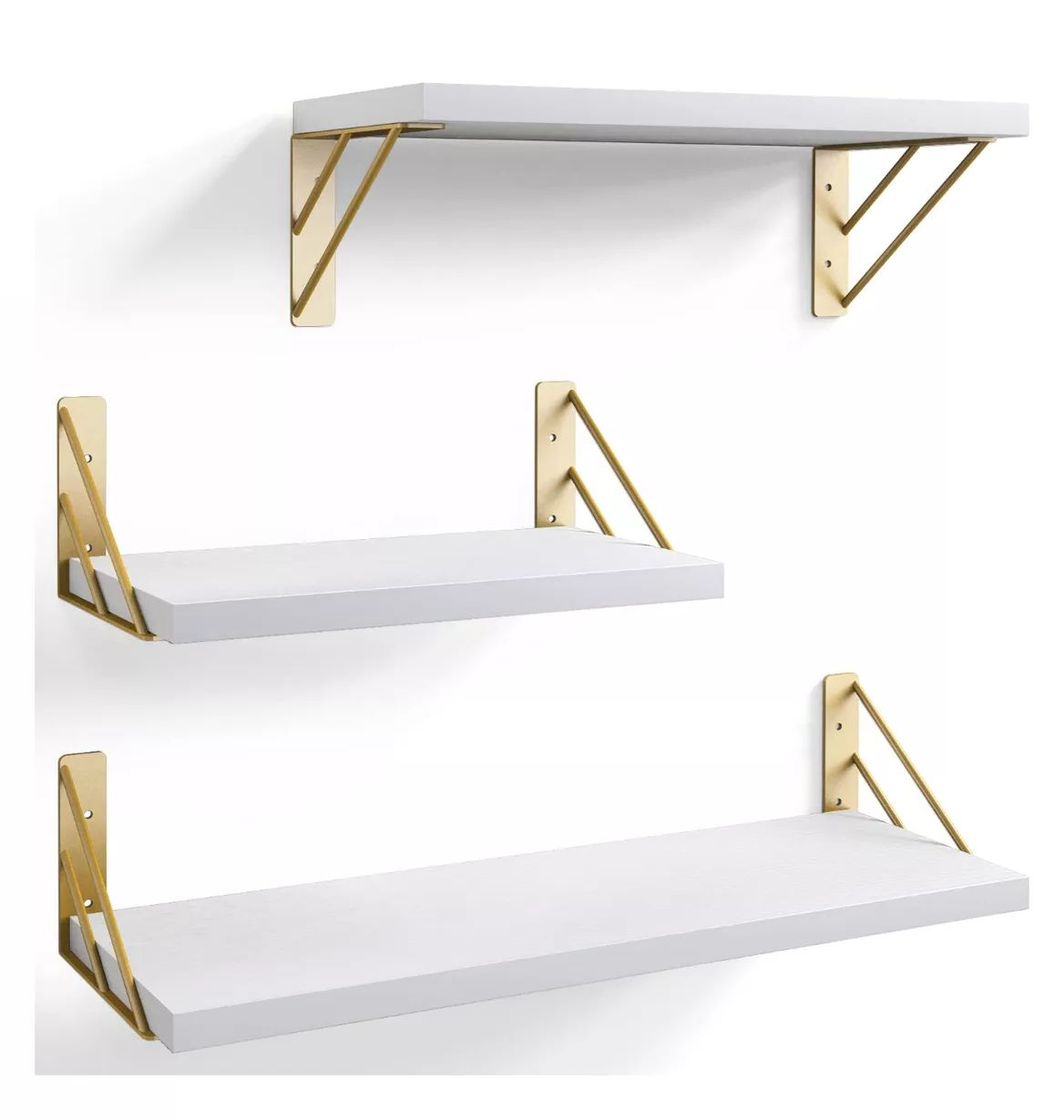 Foto 5 | 3 Repisas Flotantes Madera Minimalista Muebles Hogar Decorar Blanco