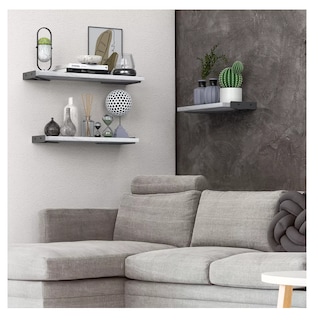 Foto 3 | 3 Repisas Flotantes Madera Minimalista Muebles Hogar Decorar Gris Claro