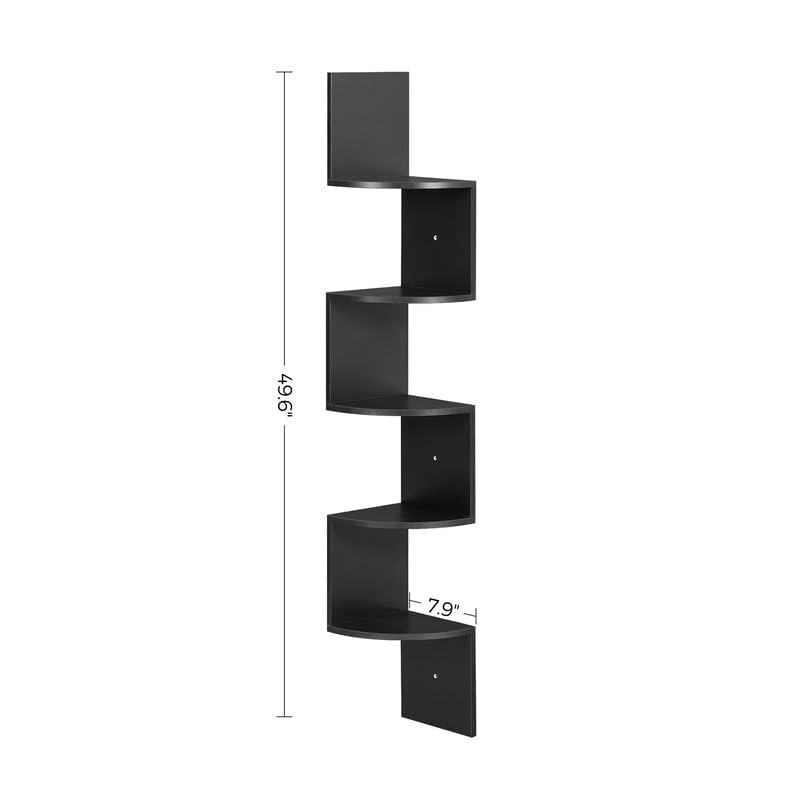Foto 5 | Estante De Esquina Vasagle Flotante Para Pared, 5 Niveles, Tinta Negra