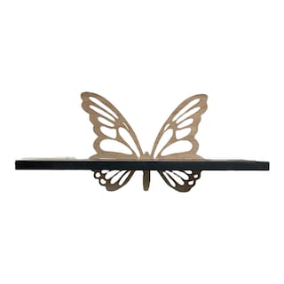 Foto 1 | Repisa Flotante Mariposa Organizador 20x40 Dorado C/negro Hogar