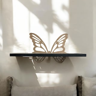 Foto 3 | Repisa Flotante Mariposa Organizador 20x40 Dorado C/negro Hogar