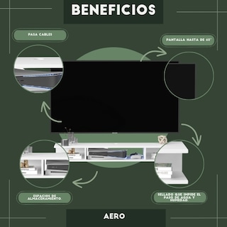 Foto 5 | Repisa Flotante para Tv Aero, Moru, Blanco