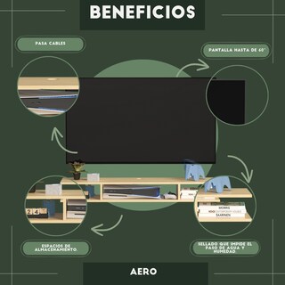Foto 5 | Repisa Flotante Para Tv Aero, Moru, Roble