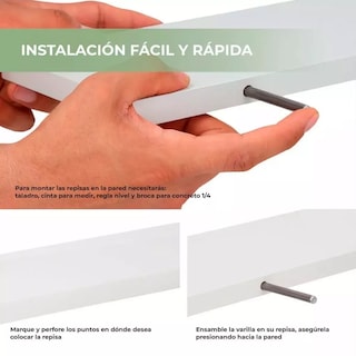 Foto 3 | Kit 3 Repisas Flotantes Minimalistas 50 x 15 cm Eo Safe Imports Blanco