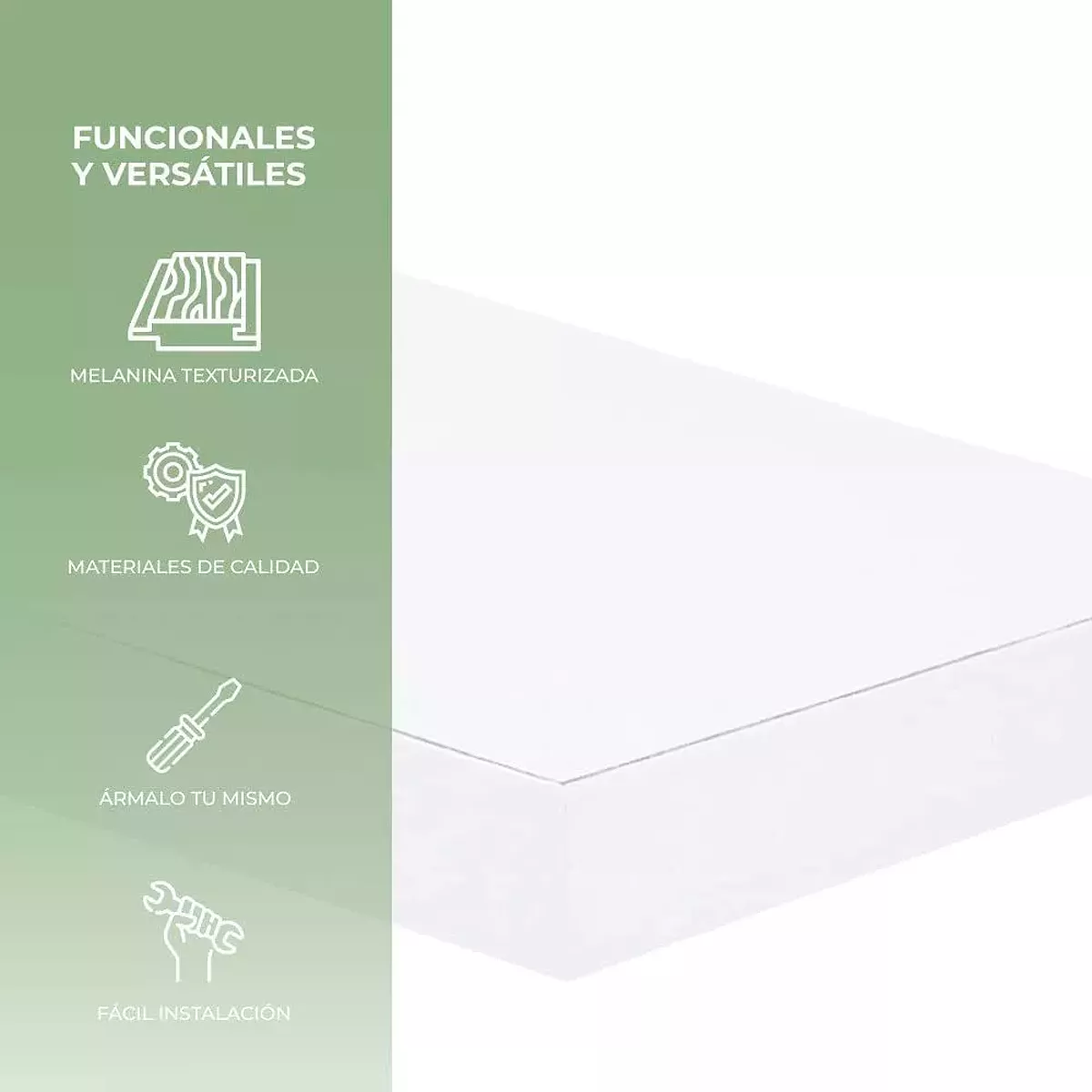 Foto 5 pulgar | Kit 3 Repisas Flotantes Minimalistas 50 x 15 cm Eo Safe Imports Blanco