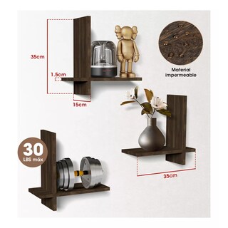 Foto 5 | Repisas Eo Safe Imports Esi-18505 Marron 3 Piezas