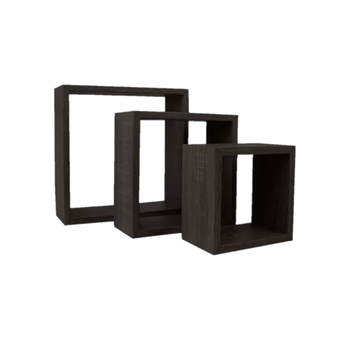 Set 3 Piezas Repisas Flotantes Cuadrados Minimalistas Eo Safe Imports Negro