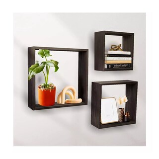 Foto 4 | Set 3 Piezas Repisas Flotantes Cuadrados Minimalistas Eo Safe Imports Negro
