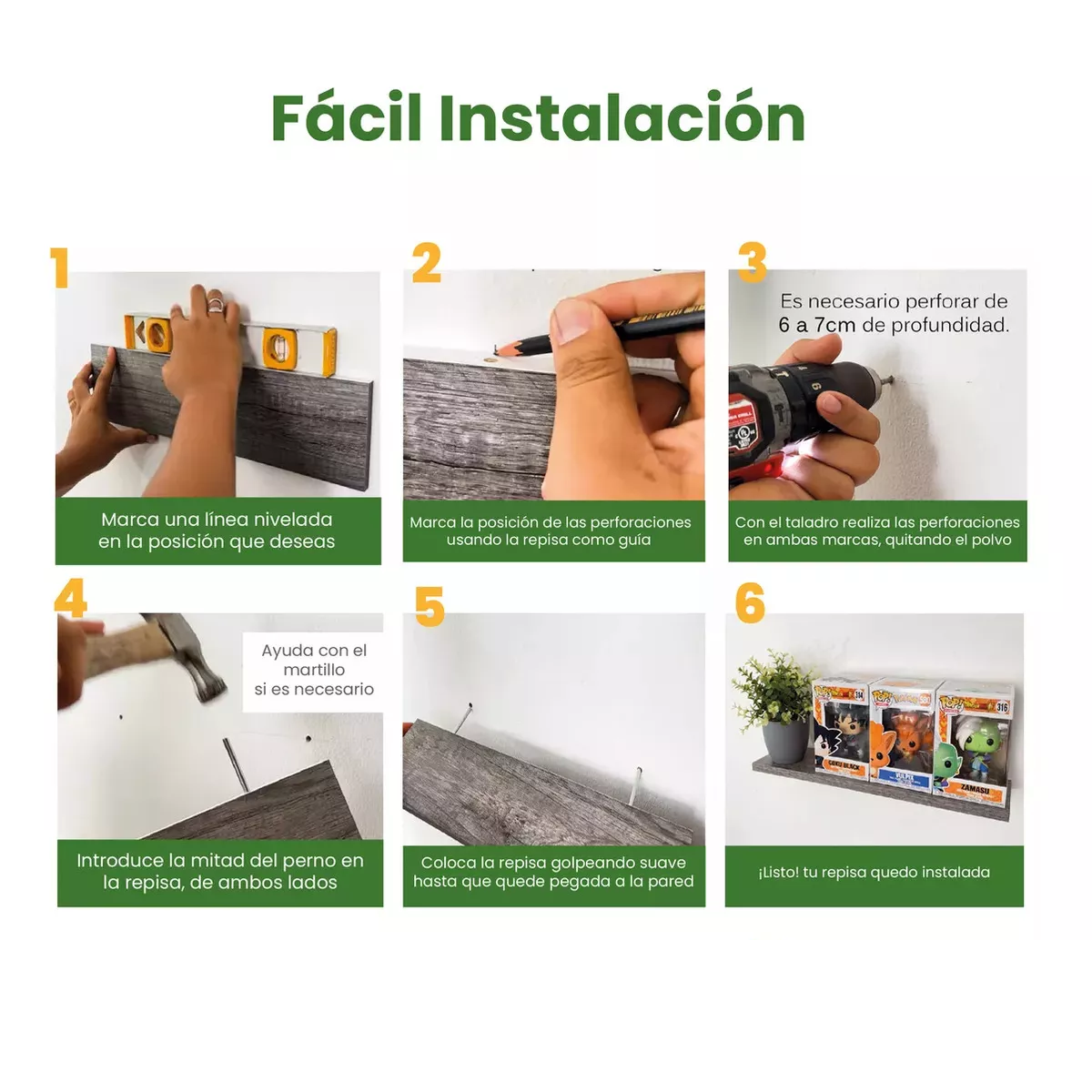 Foto 4 pulgar | Repisas Minimalistas Eo Safe Imports Esi-18497 Gris 3 Piezas