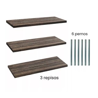 Foto 2 | Repisas Minimalistas Eo Safe Imports Esi-18498 Marron 3 Piezas
