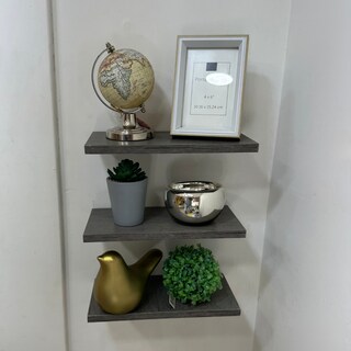 Foto 4 | Juego de 3 Repisas Flotantes de Madera 30x15 cm Soportan 10 kg Fácil Instalación