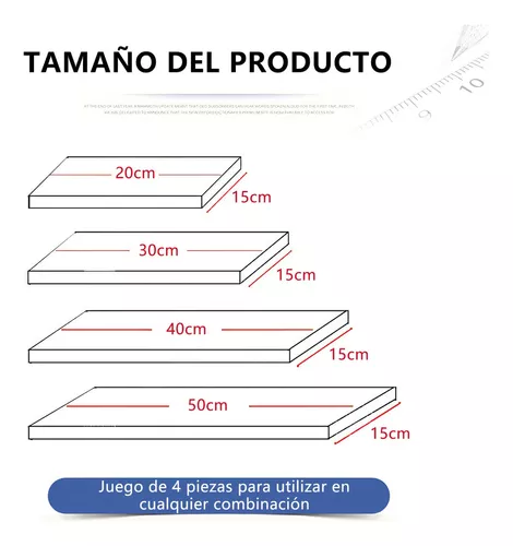 Foto 4 | Set 4 Repisas Flotante Minimalistas Vintage
