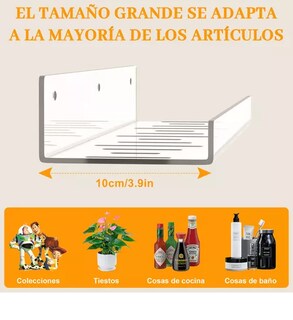 Foto 4 | 6 Repisas Minimalistas Flotantes Transparente