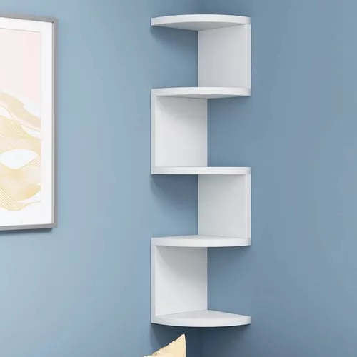 Foto 2 | 5 Repisas Modernas Flotantes Esquineras Blancas Minimalistas