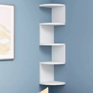 Foto 2 | 5 Repisas Modernas Flotantes Esquineras Blancas Minimalistas