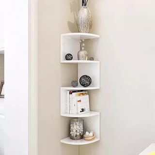 Foto 3 | 5 Repisas Modernas Flotantes Esquineras Blancas Minimalistas