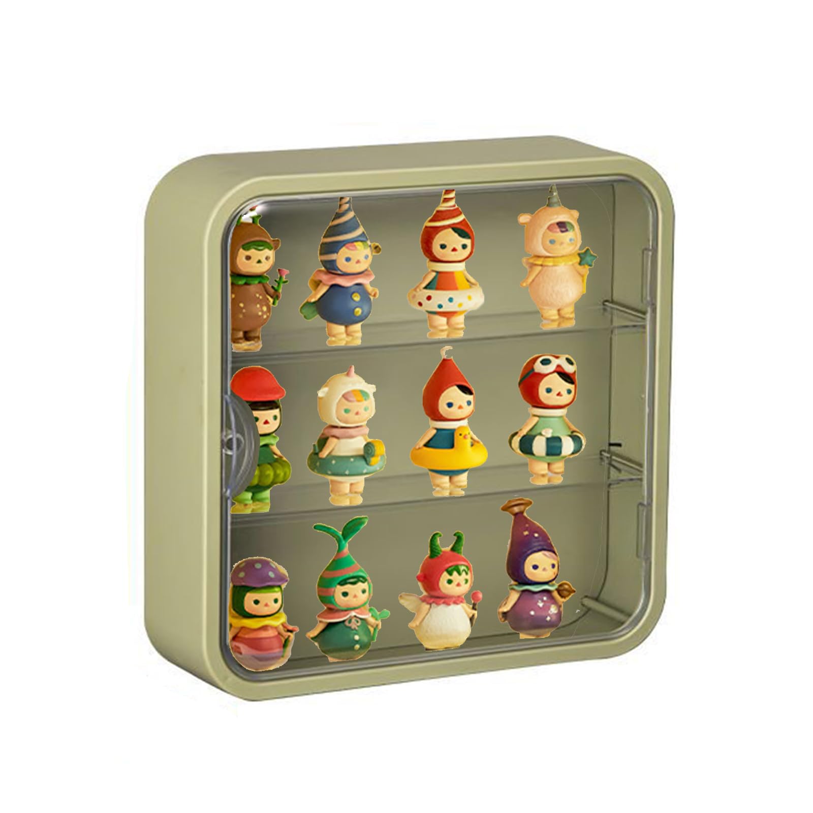 Foto 1 | Vitrina Wmm Transparente Para Figuras Montada En La Pared Con Puerta Verde - Venta Internacional.