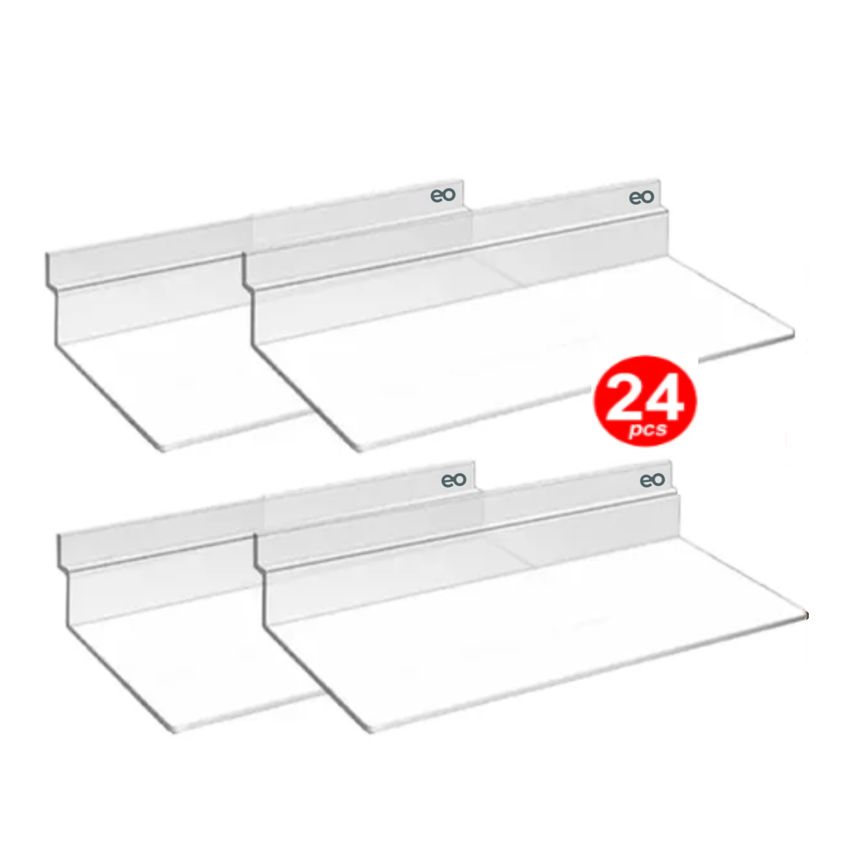 Exhibidor Para Zapatos Acrílico Para Panel Ranurado Set 24 Piezas Eo Safe Imports Esi-18699 Transparente