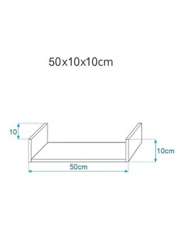 Foto 3 | Repisa Flotante de Madera 50 x 10 cm