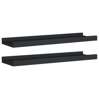 Foto 2 | Juego De 2 Estantes Vidaxl Con Forma De Repisa, Color Negro, Para Montar En La Pared - Venta Internacional.