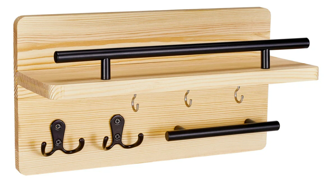 Repisa Xtellar Llaves Portallaves Rústico Montar En Pared Madera