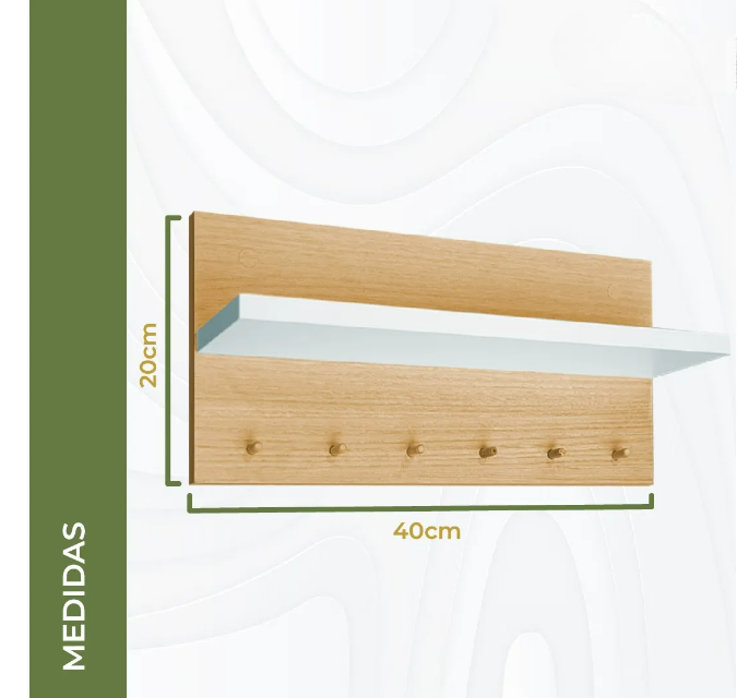 Foto 4 pulgar | Repisa Xtellar De Pared Perchero Organizador Moderno Decoración Color Roble Merida