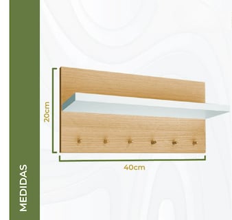 Foto 3 | Repisa Xtellar De Pared Perchero Organizador Moderno Decoración Color Roble Merida