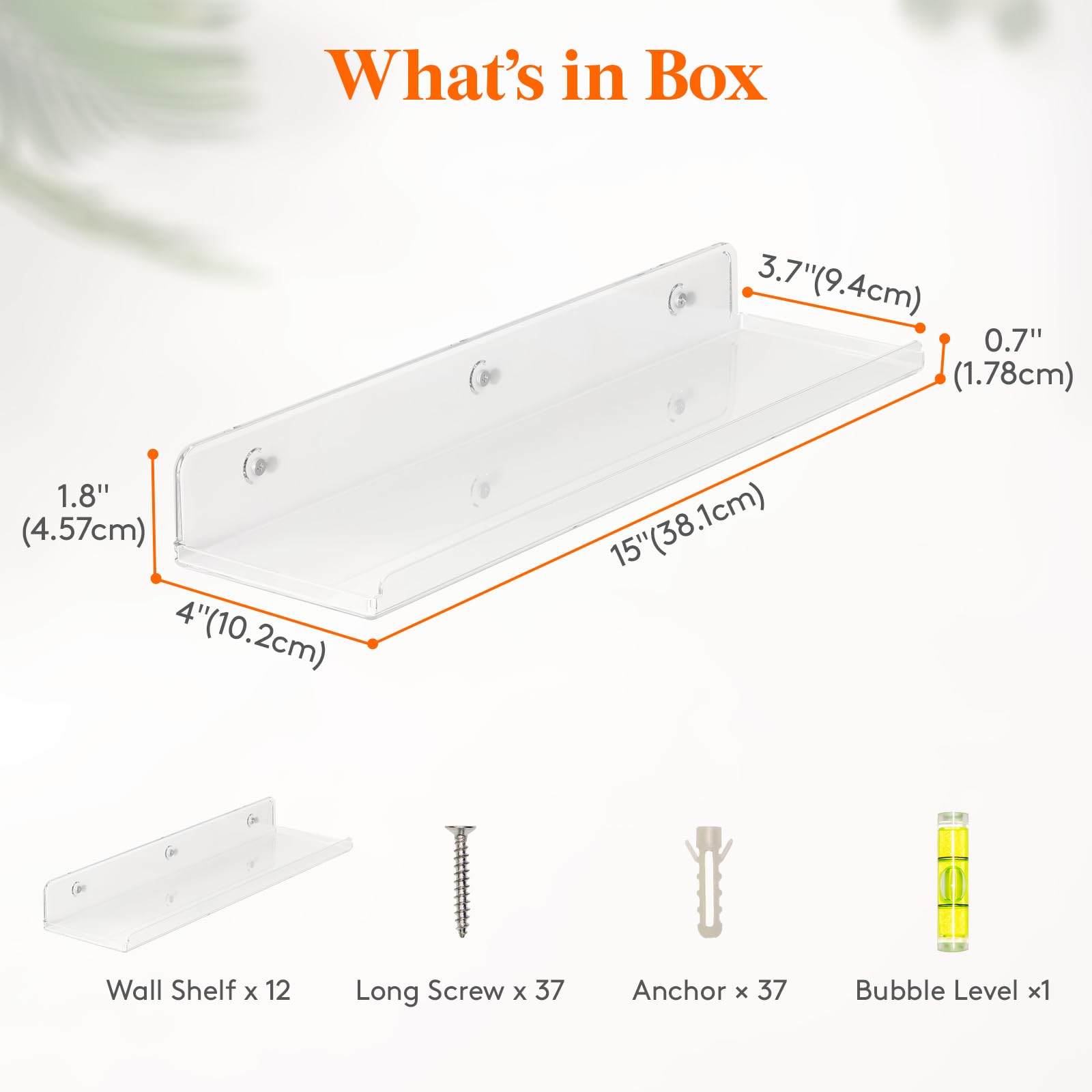 Foto 4 pulgar | Bloques Flotantes Lifewit De Acrílico Transparente Para Pared, 15 Cm, Paquete De 12 Unidades - Venta Internacional.
