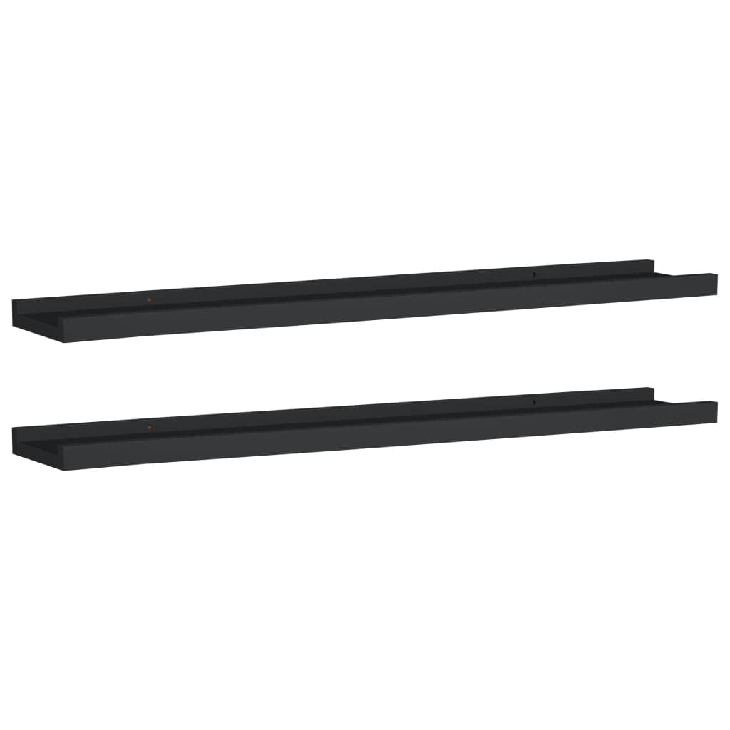 Foto 2 pulgar | Estantería De Pared Vidaxl, Mdf Lacada En Negro, 80 Cm - Venta Internacional.