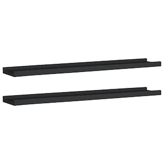 Foto 1 | Estantería De Pared Vidaxl, Mdf Lacada En Negro, 80 Cm - Venta Internacional.