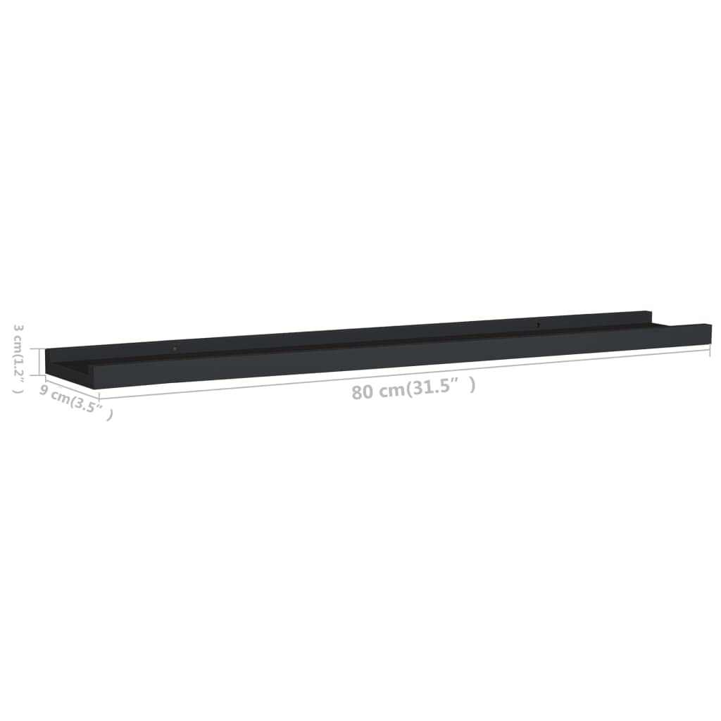 Foto 8 pulgar | Estantería De Pared Vidaxl, Mdf Lacada En Negro, 80 Cm - Venta Internacional.