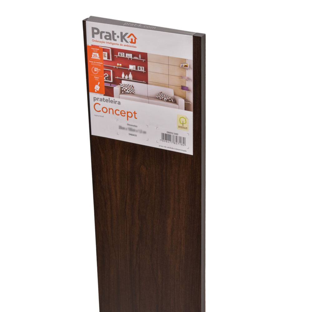 Repisa Recta Tendenza Prak-t  04x25x60cm Color Café
