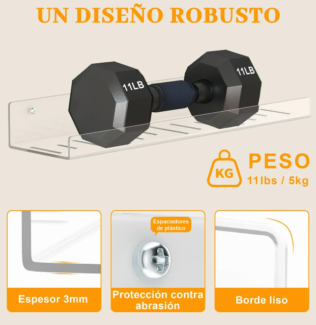 Foto 5 pulgar | Xtellar Estantes Flotantes De Acrílico Premium - Decoración Moderna Y Organización Eficaz En Un Solo Pack De 4