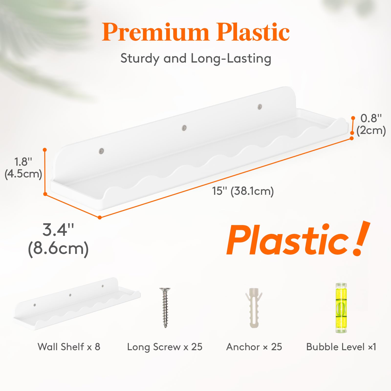 Foto 3 pulgar | Estanterías Flotantes Lifewit De Plástico Con Nubes Blancas, Paquete De 8 - Venta Internacional.