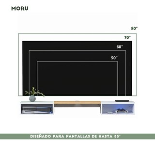Foto 7 | Repisa Flotante Para Tv Belto Moru color Blanco