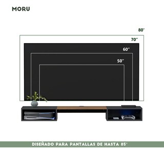 Foto 7 | Repisa Flotante Para Tv Belto, Moru, Negro