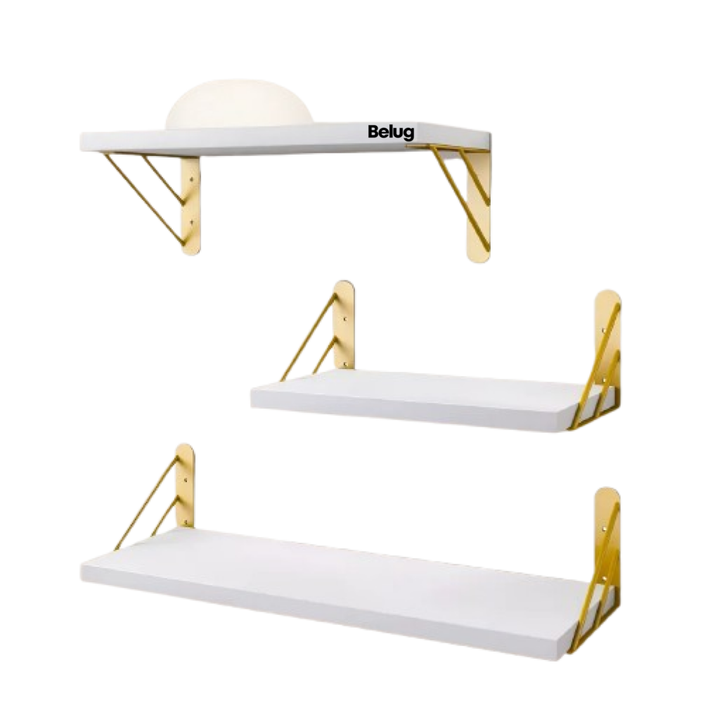 Foto 1 | Repisas Flotantes Madera Modernas Estantes Baño 3pcs Belug. Blanco